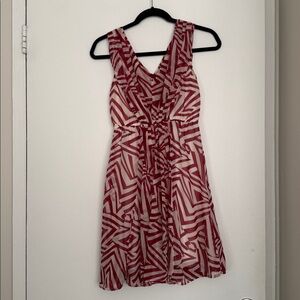 Rachael & Chloe Red and White Geometric Mini Dress